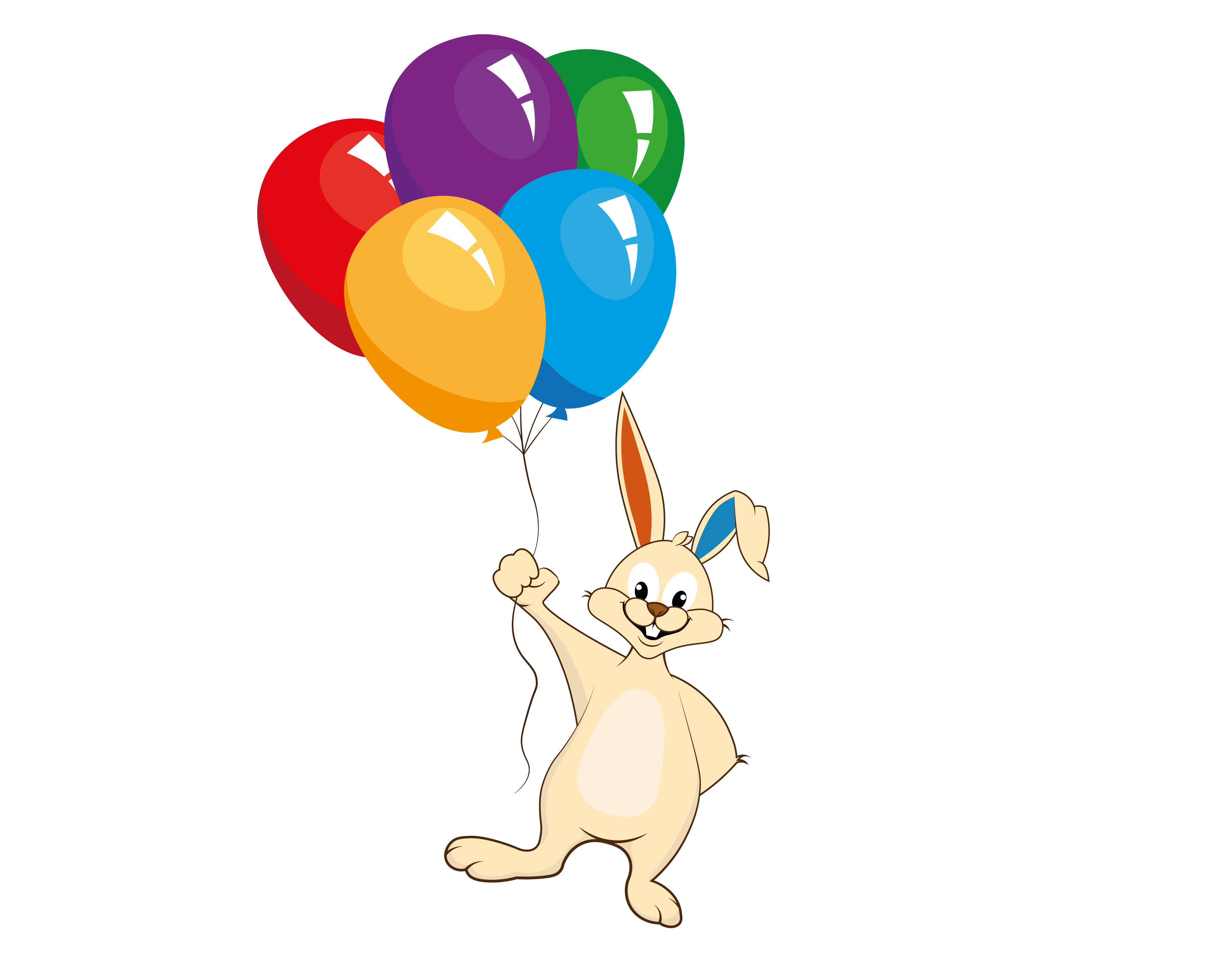 Rabbit with colorful balloons